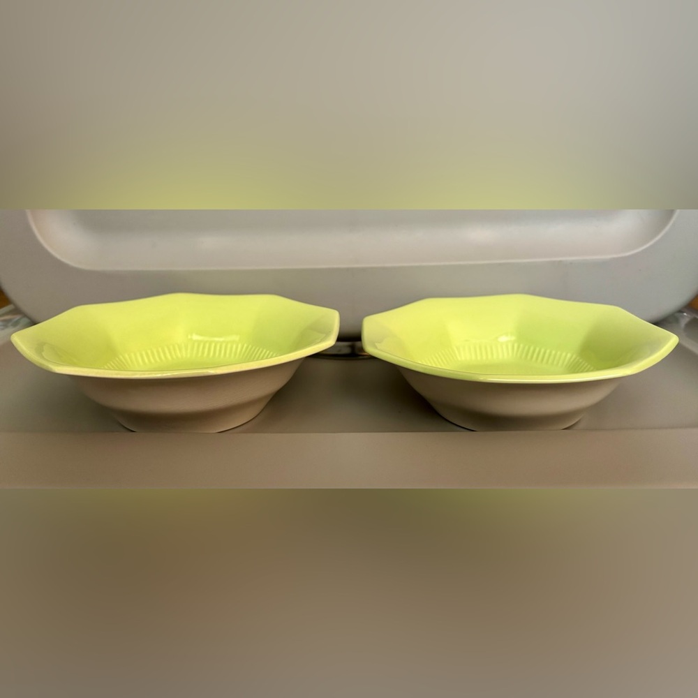 Vintage Independence Ironstone by Interpace Japan Green Bowls Set of 2